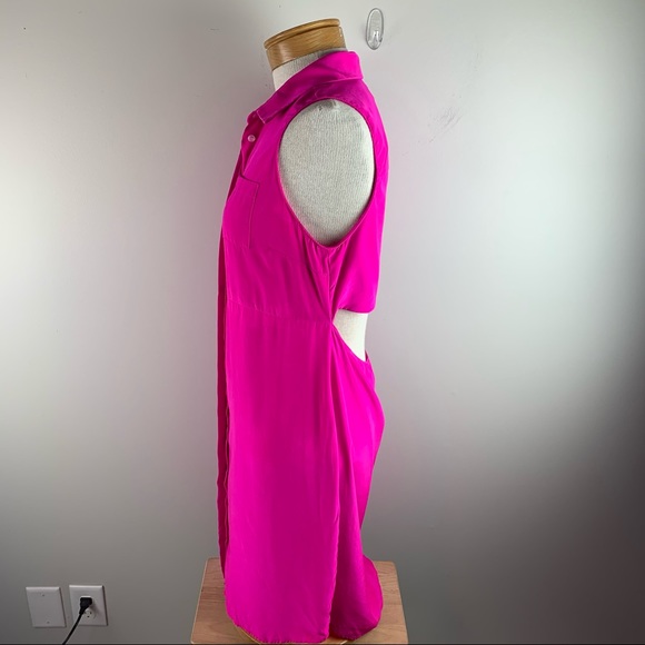 Amanda Uprichard Logan Silk Shirt Open Back, Pink - Picture 6 of 10